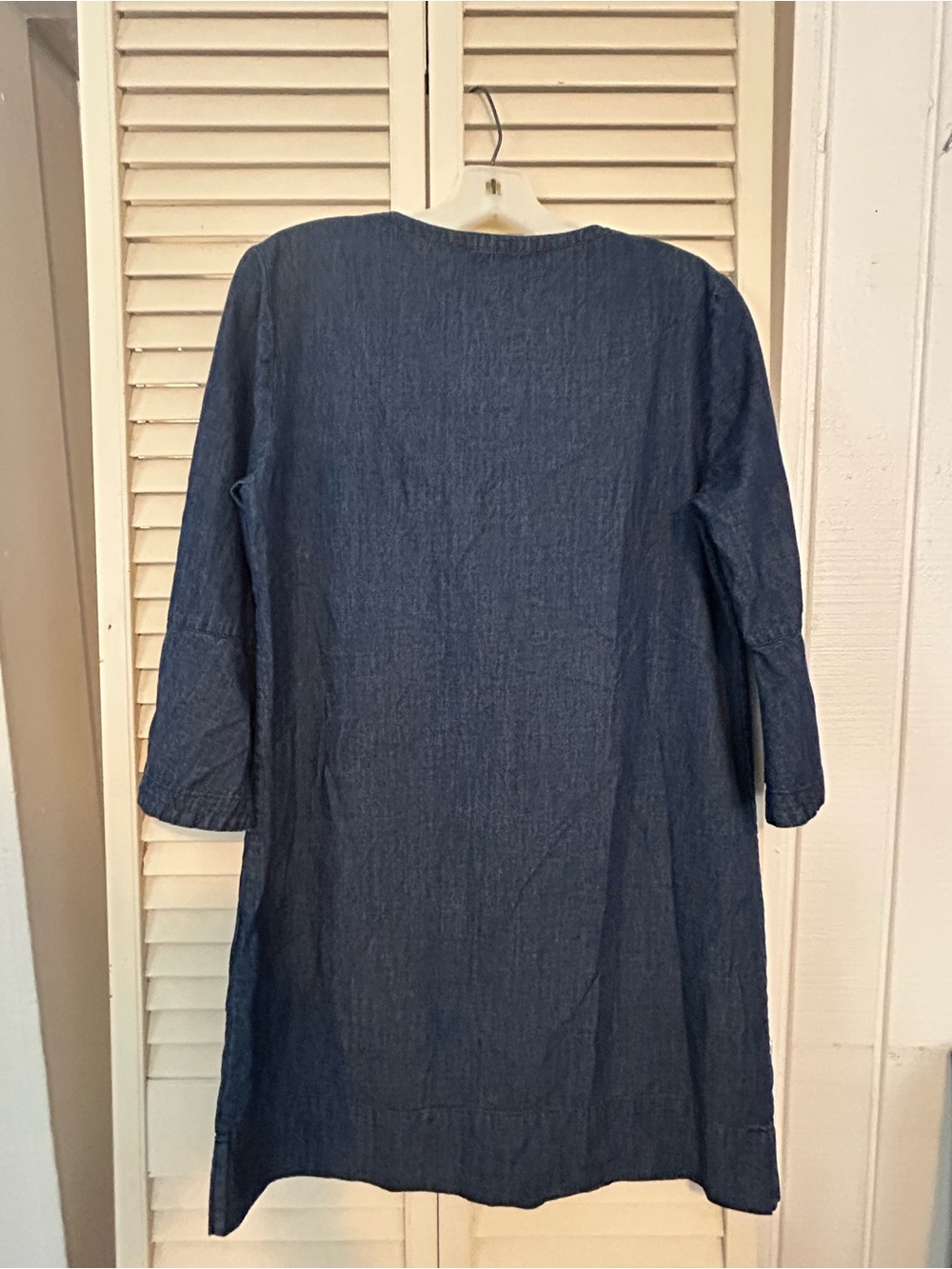 Draper James Dark Blue Ruffle Neck Shift Dress - Picture 7 of 7